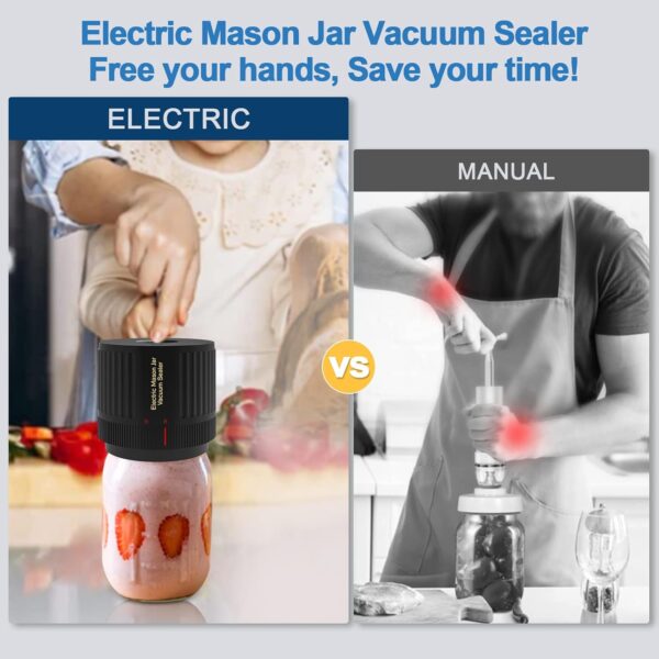 Electric Mason Jar Vacuum Sealer Kit for Wide and Regular Mouth Jars - Love Moment - Image 2