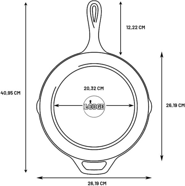 Lodge 10.25 Inch Pre Seasoned Cast Iron Skillet with Signature Teardrop Handle Ideal for Oven Stove Grill or Campfire Black - Image 4